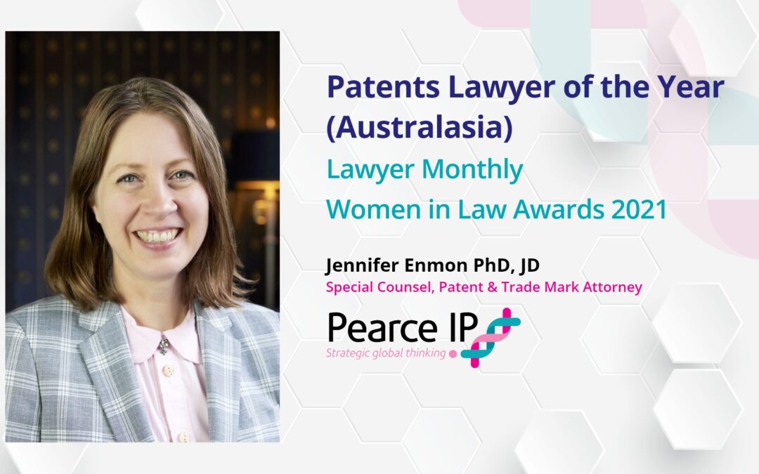 Jennifer Enmon PhD, JD awarded Australasian Patents Lawyer of the Year by Lawyer Monthly