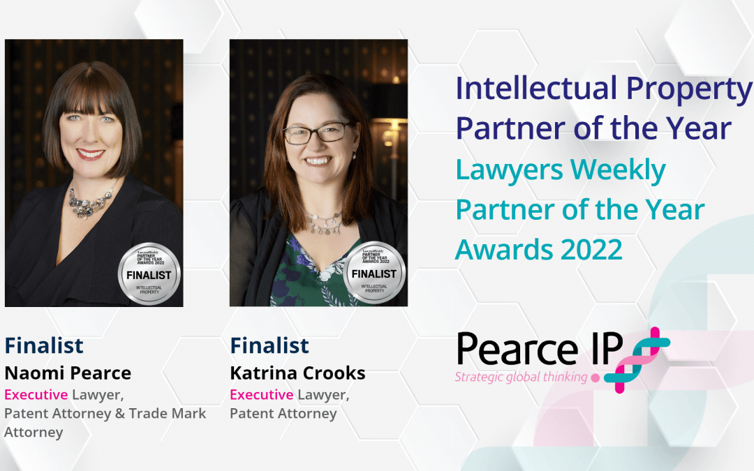 Pearce and Crooks named as finalists for the 2022 Lawyers Weekly Partner of the Year Awards (IP)